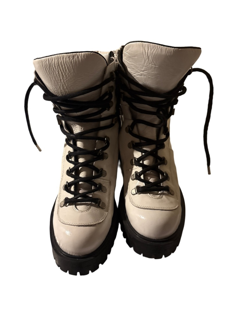 L'intervalle Weasley White Leather Combat Boots - Size 38/ 7.5 — image 3 of 5